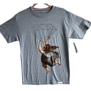Diamond Supply - Quality Mens Diamond Angel Small T-Shirt Gray NWT 100% Cotton